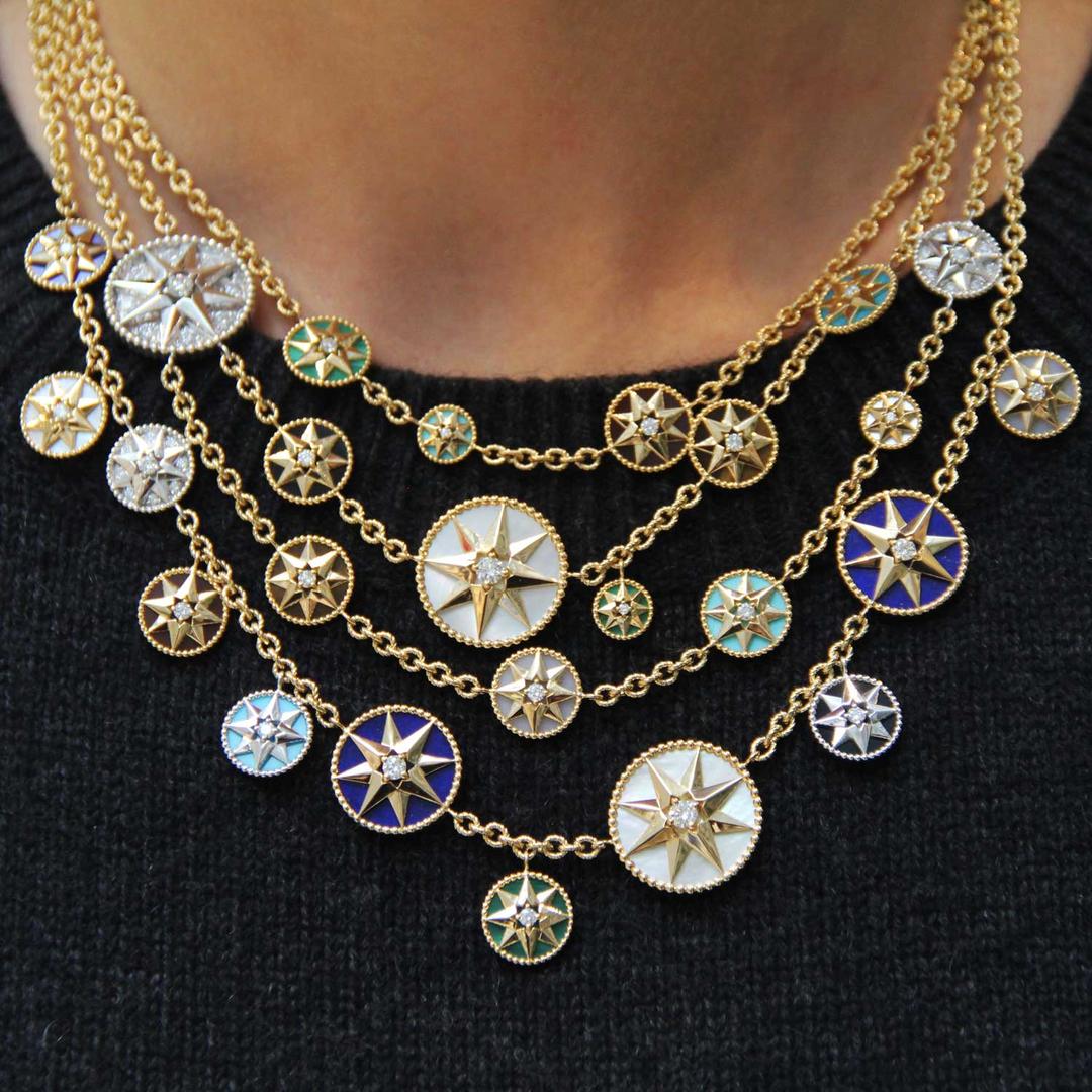 Rose des Vents Necklace Yellow Gold Diamond and Malachite DIOR US #17 Rose des Vents Necklace Yellow Gold Diamond and Malachite DIOR US